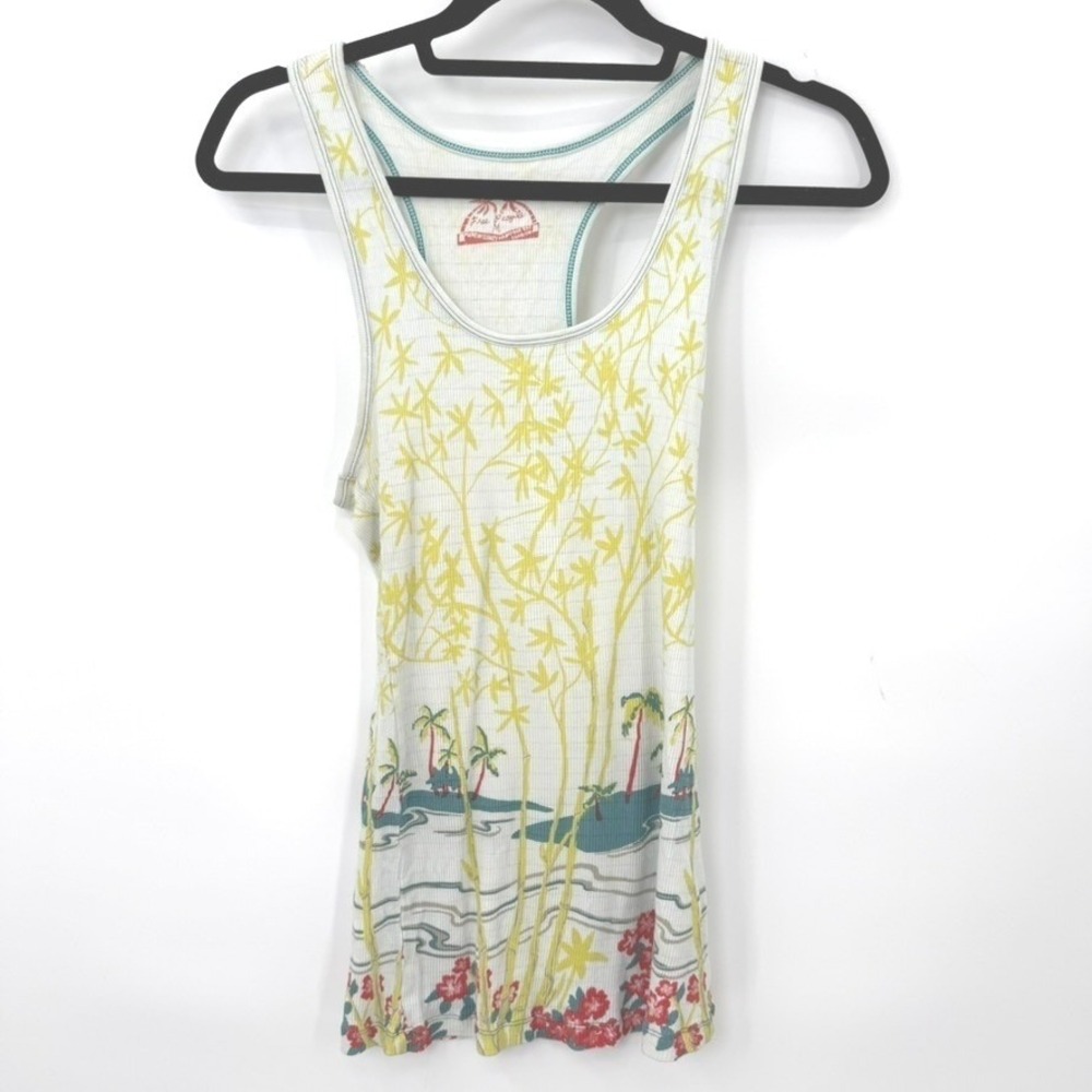 Free People Tank Women M Y2K Tropical Beach Racerback Resort Coastal Boho Vacay